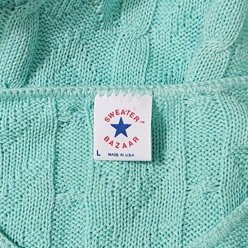 Vintage Sweater Bazaar Green Knit Top - Picture 4 of 4